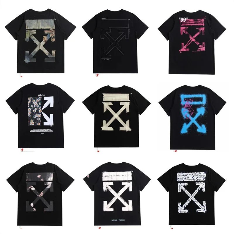Off-White Black T-Shirt Collection with Arrow Logo Design