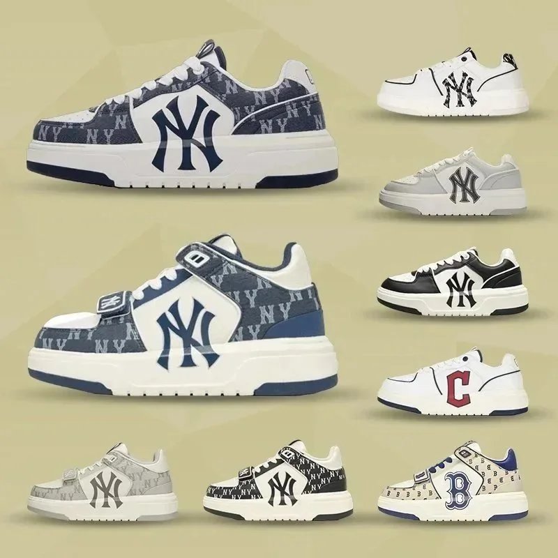 NY Yankees Logo Sneakers for Men and Women - Fashionable Athletic Shoes