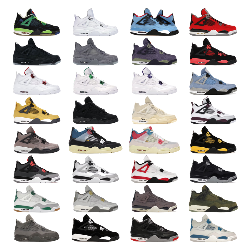 Air Jordan 4 Sneakers Collection - Multiple Colorways