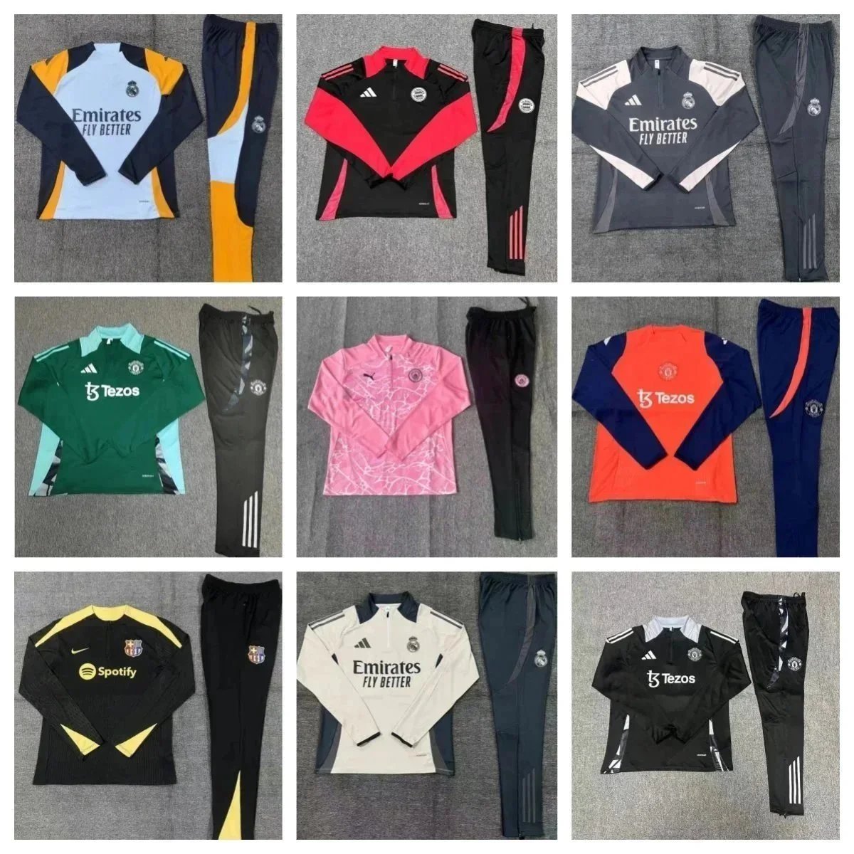 Official Football Training Kits for Men - Real Madrid, Manchester United, Barcelona