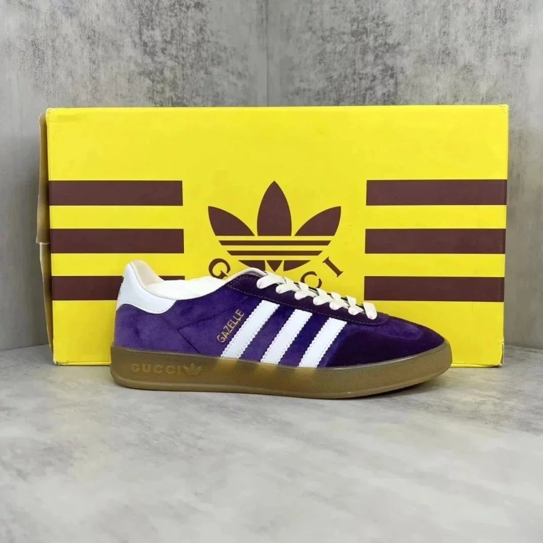 Adidas x Gucci Gazelle Purple Suede Sneakers