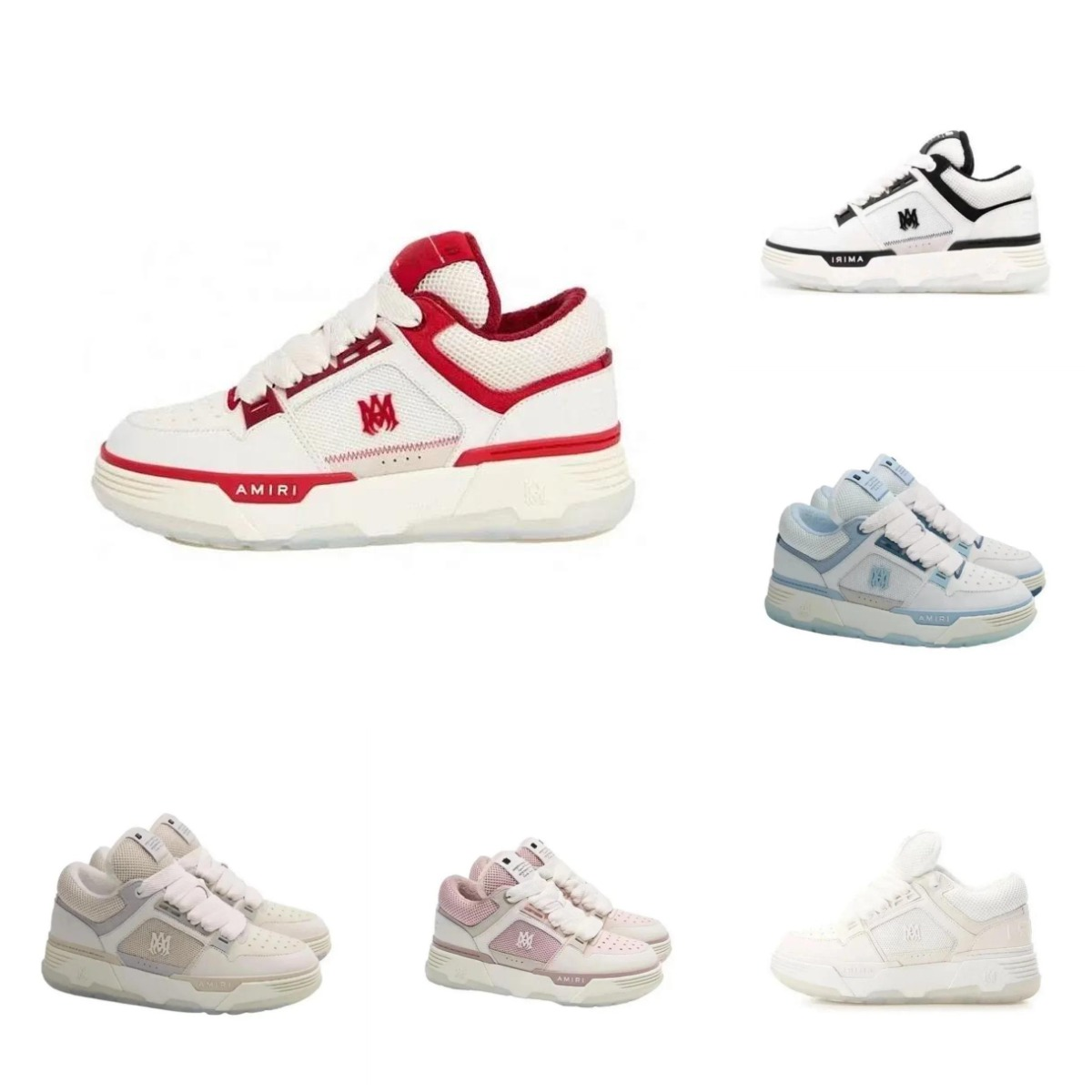 AMIRI White Red Sneakers Men Women Fashion Streetwear Shoes