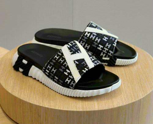 H&M Black and White Logo Slide Sandals for Men and Women